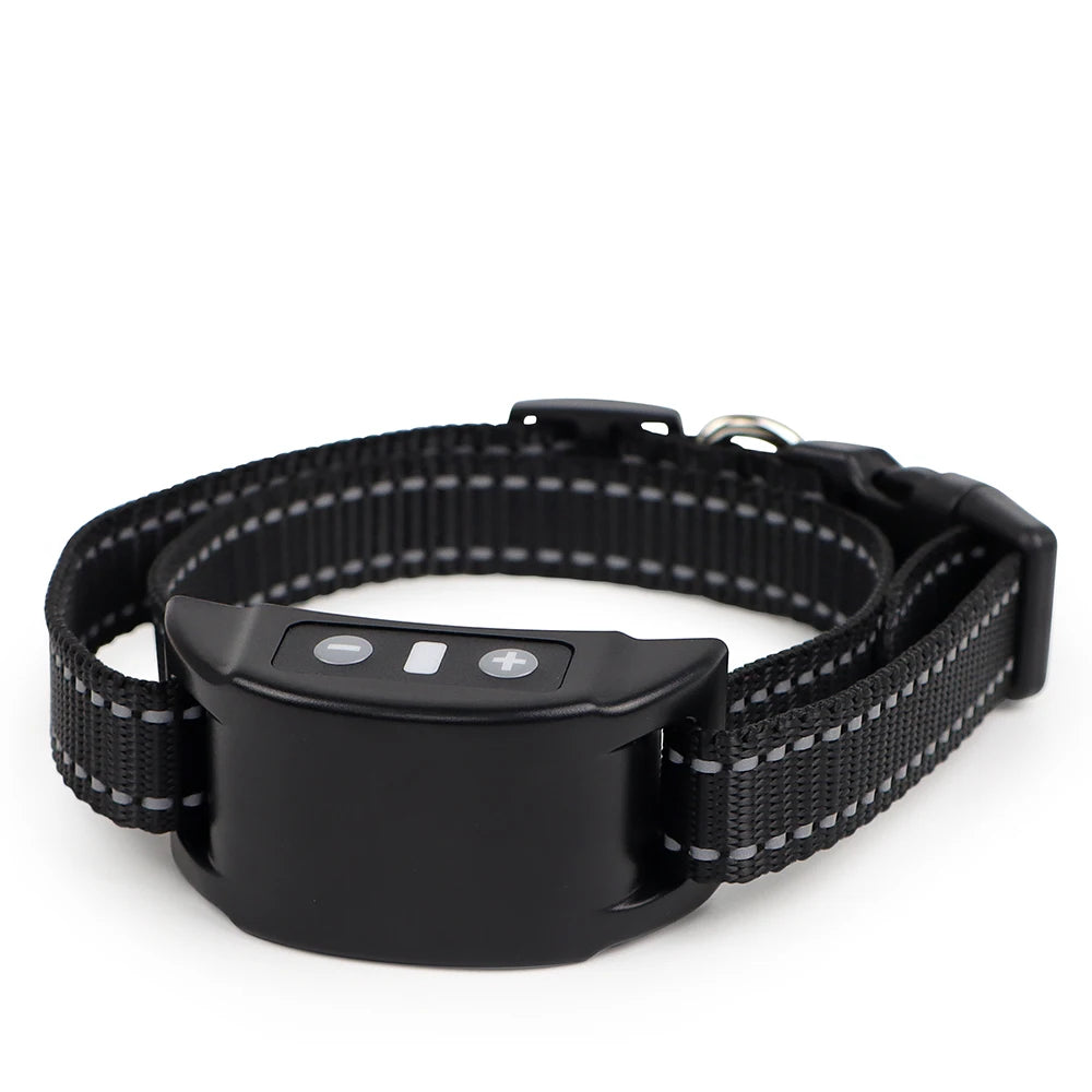 Black dog collar with electronic device on a white background